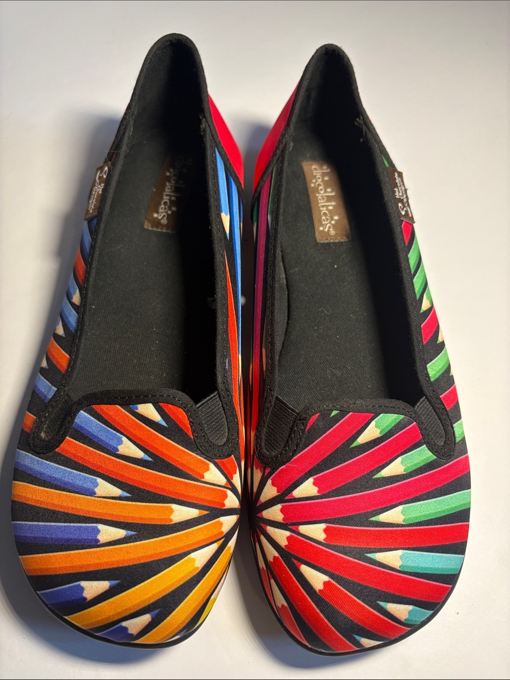 Hot Chocolate Design Chocolaticas Colorama Pencil Slip On Flats, Sz 38.